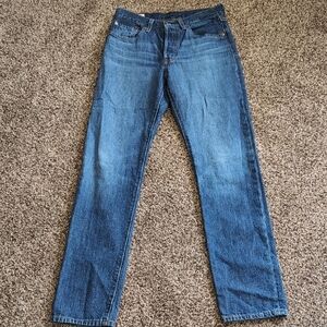Levis Premium 501 Original Fit High Rise Straight Dark Wash Women's Size 28